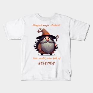 Cute Wizard Magic vs Science Kids T-Shirt